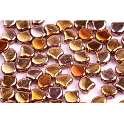 Matubo Ginko Beads 7.5mm Crystal Full Gold Capri - Czech Glass