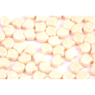 Matubo Ginko Beads 7.5mm Chalk Orange Luster - 2-Hole Czech Glass