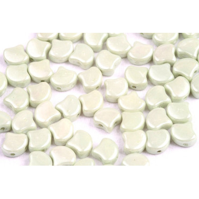 Matubo Ginko 7.5mm Chalk Light Green Luster 2-Hole Beads