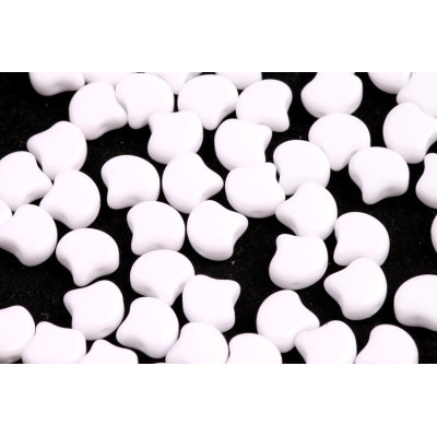 Matubo Ginko 2-Hole Czech Glass Beads 7.5mm - Chalk White