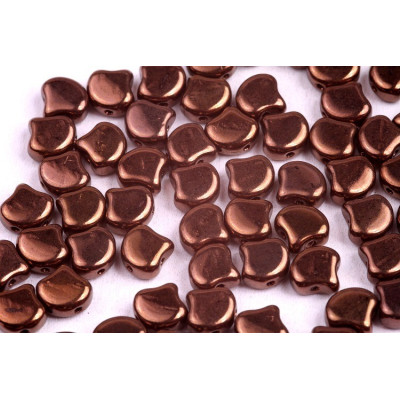 Matubo Ginko 2-Hole Beads 7.5mm Jet Bronze | Czech Glass