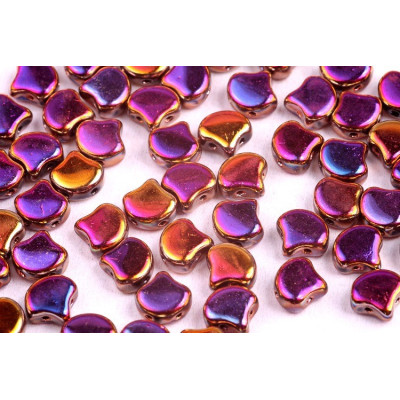 Matubo Ginko Beads 7.5mm Jet Full Sliperit - Czech Glass 2-Hole