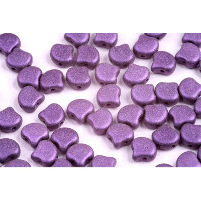 Matubo Ginko Beads 7.5mm Metallic Suede Purple - Czech Glass