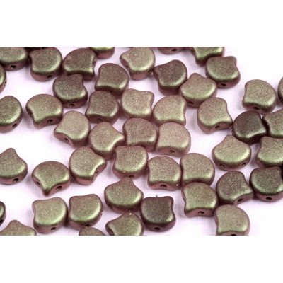 Matubo Ginko Beads 7.5mm Polychrome Chameleon Green 2-Hole