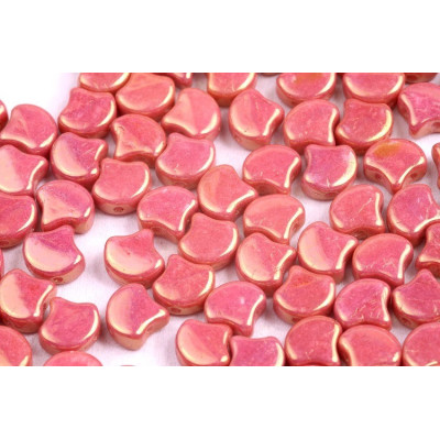 Matubo Ginko Beads Chalk Red Luster 7.5mm - 2-Hole Czech Glass