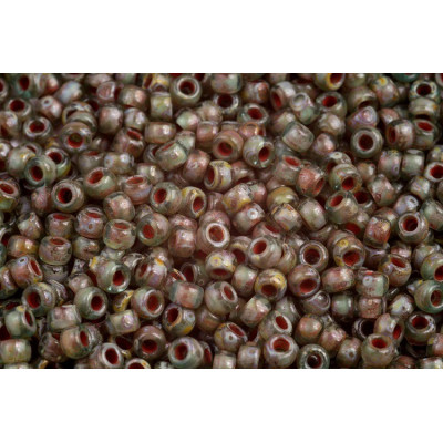 MATUBO ROUND 7/0  N. 114 AQUAMARINE TRAVERTIN DARK