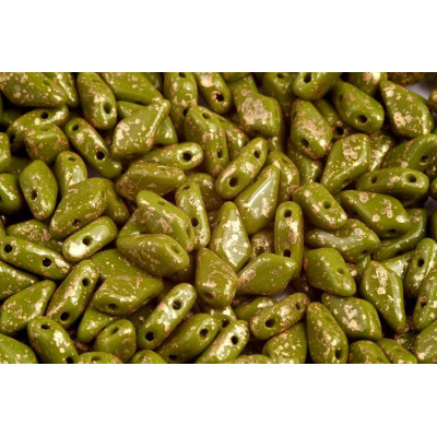 Kite beads 9x5 mm N. 48 GOLD SPLASH OPAQUE GREEN