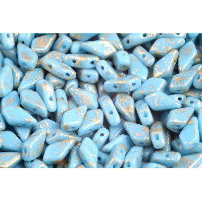 Kite beads 9x5 mm N. 52 Gold Splash Blue Turquoise