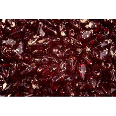 Kite beads 9x5 mm N. 53 Gold Splash Ruby