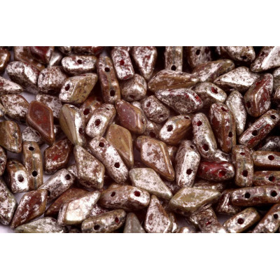 Kite beads 9x5 mm N. 54 Silver Splash Opaque Red