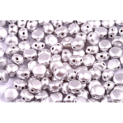 Preciosa Candy N. 141 WHITE ALABASTER SILVER BRONZ