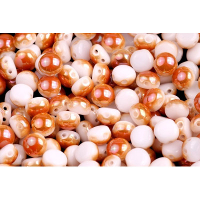 Preciosa Candy N. 157 White Alabaster, Apricot Medium, Half