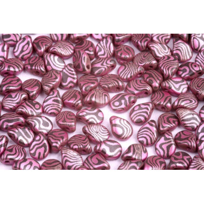 Czech Pip Beads 5x7mm Pink Zebra D2-23980 | Preciosa Glass