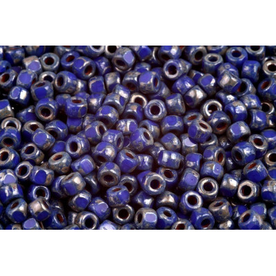 Matubo 3CUT 6/0 Opaque Blue Picasso 33050/43400 | Czech Beads