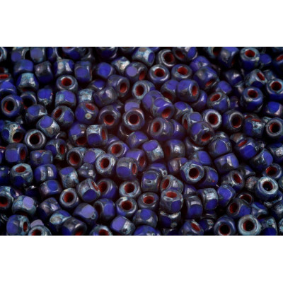Matubo 3CUT 6/0 Opaque Blue Travertin 33050/86805 | Czech Beads