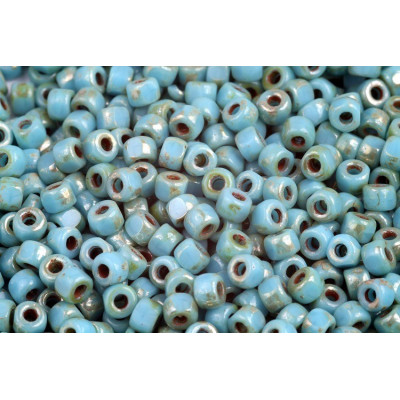 Matubo 3CUT 6/0 Turquoise Blue Picasso 63030/43400 | Czech Beads