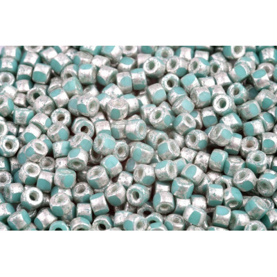 Matubo 3CUT 6/0 Turquoise Green Silver Paste 61130/81002 | Czech Beads
