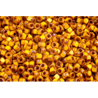 Matubo 3CUT 6/0 Limon Picasso 83120/43400 | Czech Glass Beads