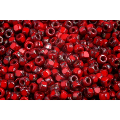 Matubo 3CUT 6/0 Red Travertine Dark 93200/86805 | Czech Beads