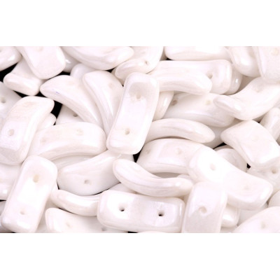 Perles Preciosa Bow White Alabaster Luster | Verre Tchèque