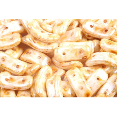 Perles Preciosa Bow 2-Hole White Picasso 02010/65401