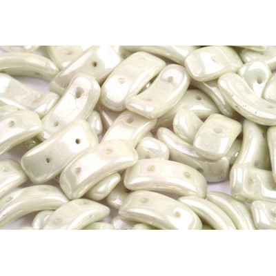 Preciosa Bow Beads 3.5x15.5mm White Green Luster 02010/14457