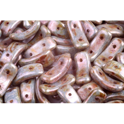 Preciosa Bow 2-Hole Beads 3.5x15.5mm Picasso Blue 65431 | 8pcs