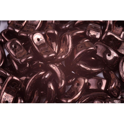 Preciosa Bow 2-Hole Beads 3.5x15.5mm Bronze Vega 23980/15726