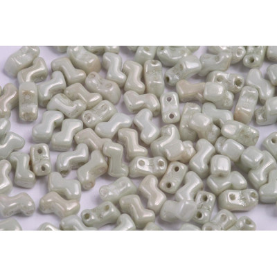 ZETA Beads N. 4 WHITE ALABASTER GREEN LUSTER