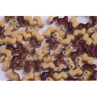 ZETA Beads N. 8 OPAQUE IVORY BROWN FLARE