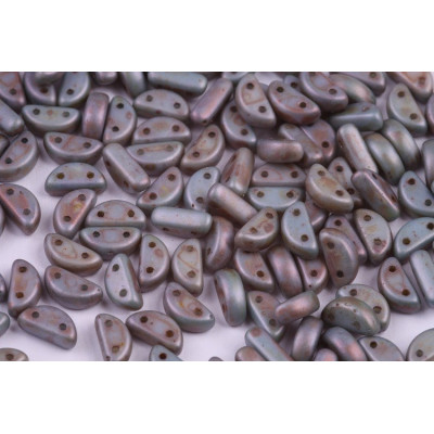 Half Moon N. 33 WHITE ALABASTER, PICASSO BLUE MAT