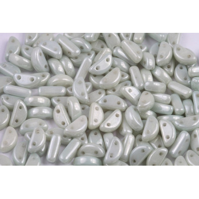 Half Moon 8x4 mm N. 35 WHITE ALABASTER LIGHT GREEN LUSTER