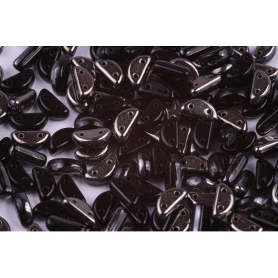 Half Moon 8x4 mm N. 37 Black Opaque, Chrom, Half