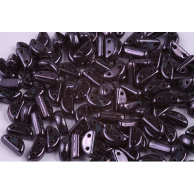 Half Moon 8x4 mm N. 44 BLACK OPAQUE, PICASSO BLUE