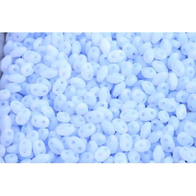 Matubo MiniDuo 2x4mm Opal Blue Mat 31010/84110 | Czech Glass Beads