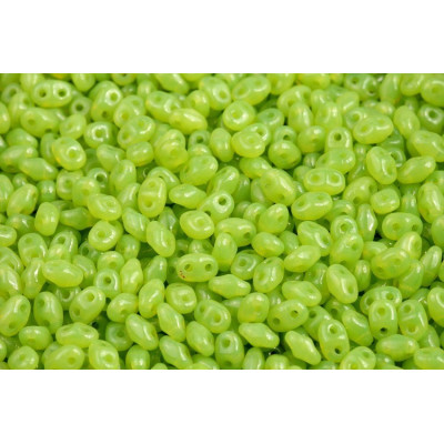 Matubo MiniDuo Opal Green 2x4mm 51010 | Czech Glass Beads