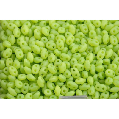 Matubo MiniDuo 2x4mm Matte Opal Green 84110 | Czech Glass Beads