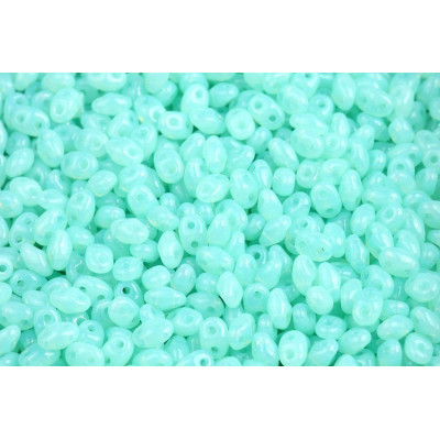 Matubo MiniDuo 2x4mm Opal Green Aqua 61100 | Czech Glass Beads