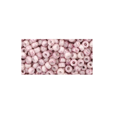 TOHO Round 8/0 Seed Beads Marbled White/Pink 1200 | Japan Glass