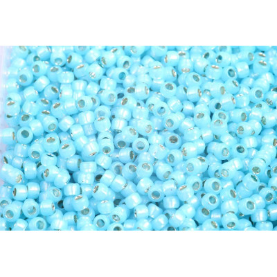 TOHO Round 8/0 Silver-Lined Milky Aqua 2117 | Japanese Beads