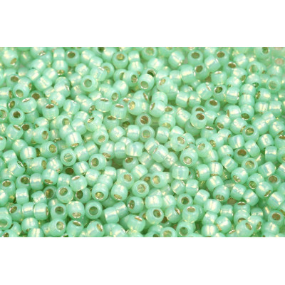 TOHO Round 8/0 Silver-Lined Milky Peridot 2103 | Japanese Seed Beads