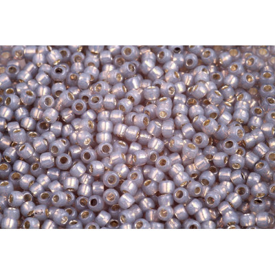 TOHO Round 8/0 Perles de Rocaille Silver-Lined Milky Gray