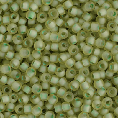 TOHO Round 11/0 Frosted Jonquil Green Lined 946F | Japanese Beads