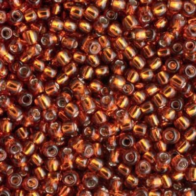 TOHO Round 11/0 Silver-Lined Burnt Orange 2208 | Japanese Seed Beads