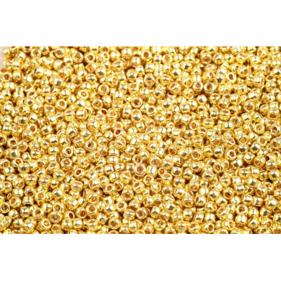 TOHO Round 11/0 Galvanized Yellow Gold PF590 | Japanese Seed Beads