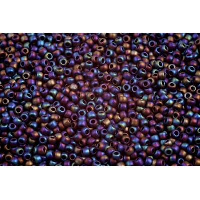 TOHO Round 11/0 Semi Glazed Rainbow Jet 2642F | Japanese Seed Beads