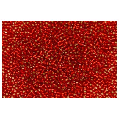 TOHO 15/0 Round Silver-Lined Frosted Ruby 25CF | Japanese Seed Beads