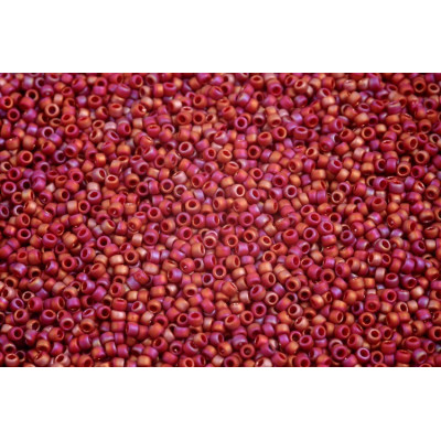 TOHO Round 15/0 Semi Glazed Rainbow Dk Red 2639F | 5g Glass Beads