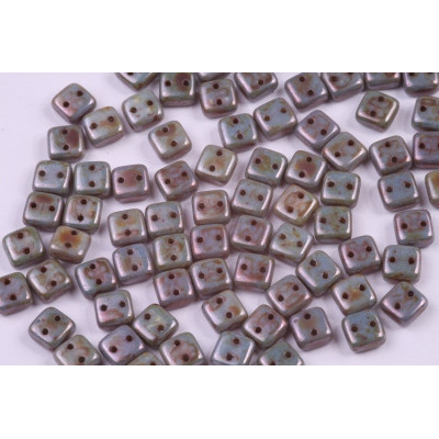 Chexx beads N. 18 WHITE ALABASTER, PICASSO BLUE