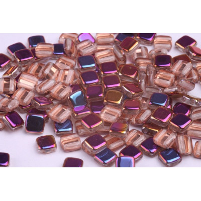 Czech Glass Tile Beads 6x6mm Crystal Sliperit 29500 | Rutkovsky
